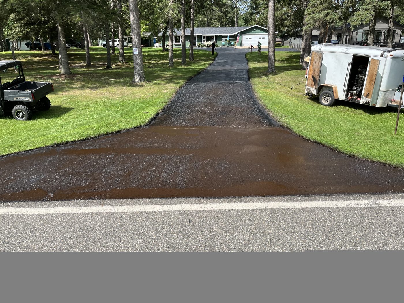 Completed asphalt paving project in central Minnesota